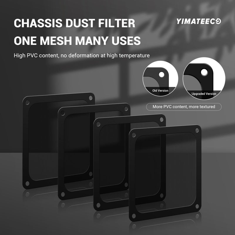 YIMATEECO Dust Filter PC 120mm for Computer Cooler/PSU/Routers Nylon 80 Mesh, Magnetic Frame PC Fan Dust Mesh Cooler Filter Dustproof Computer Fan Grills (Nylon, 120 * 120mm, 2pcs, Black) - Image 3