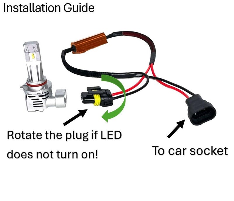 Onex 9006 LED Load Resistor Kit 50W 8ohm Headlight Bulb Relay Harness Adapter Anti Flicker Error Decoder Warning Canceller - Image 5