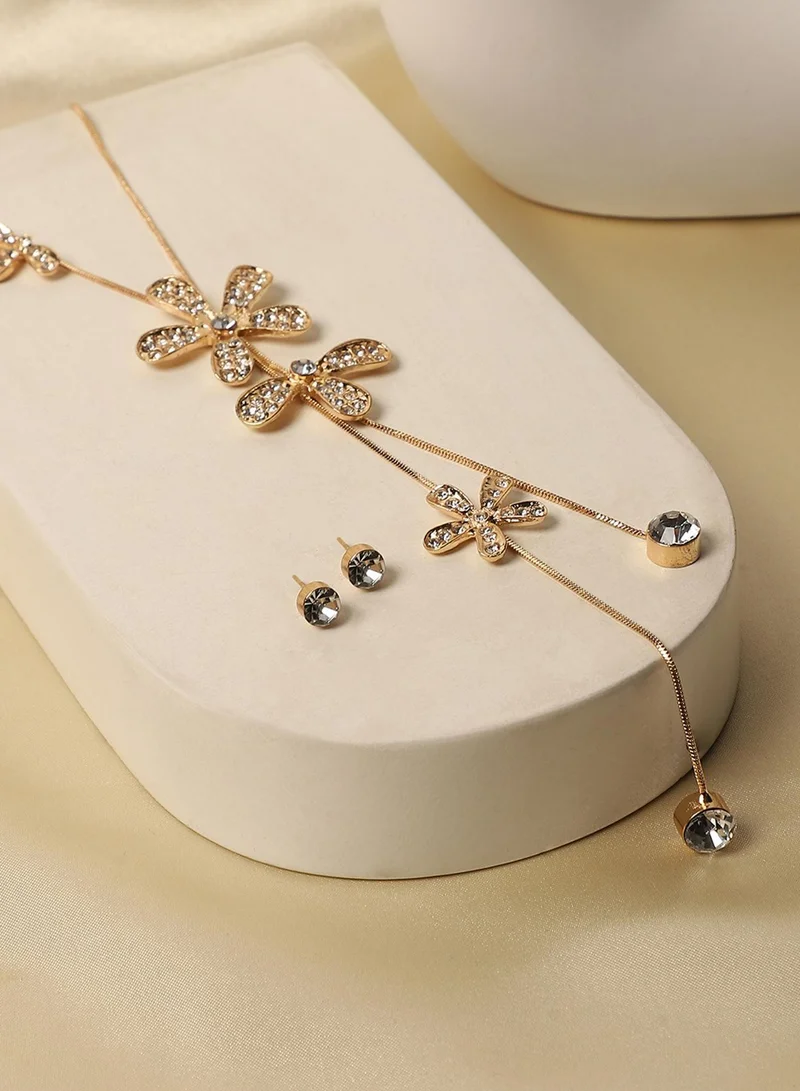 Sohi  Flower Drop Negligee Artificial Necklace Jewellery for Women | Best Price UAE