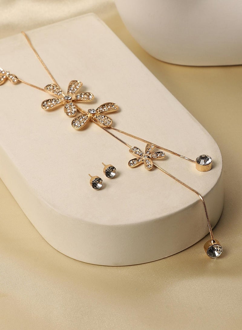 SOHI Flower Drop Negligee Artificial Necklace Jewellery - Image 3