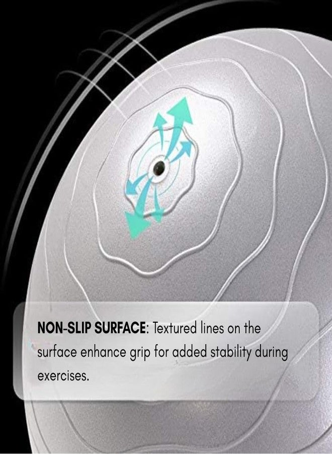 STAR WORK Multipurpose Gym Ball for Exercise & Balance - 65cm Anti-Burst Fitness Ball with Foot Pump - Ideal for Yoga, Pregnancy, Birthing, Core Workout, Stability & Posture Training - (Grey) - Image 5