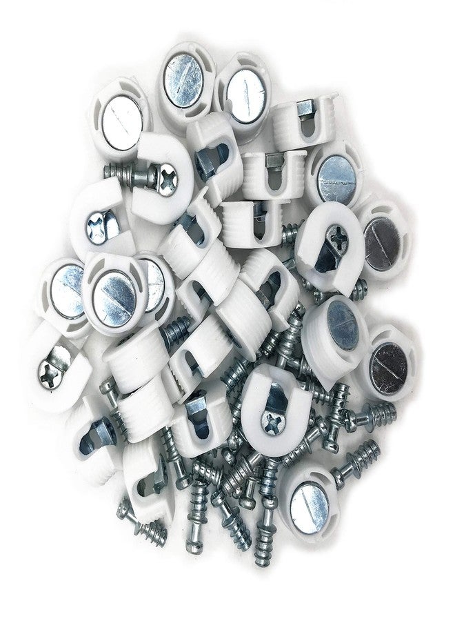 XMHF 30 Pieces Shelf Support Holder White Pin Peg with Screws - Image 1