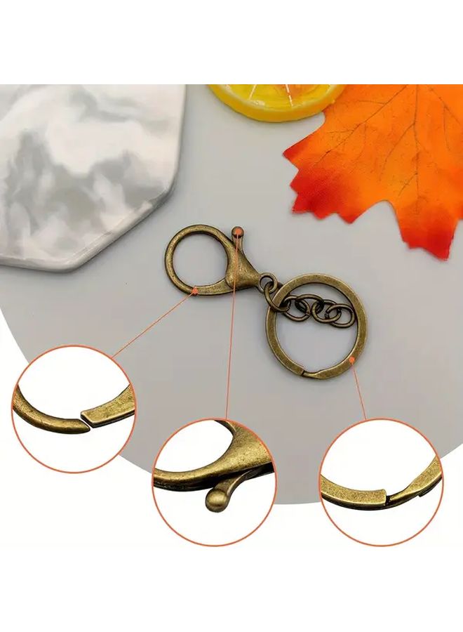 12pcs Bronze Key Chain Links with Lobster Clasp Open Jump Rings for DIY Accessories - Image 4