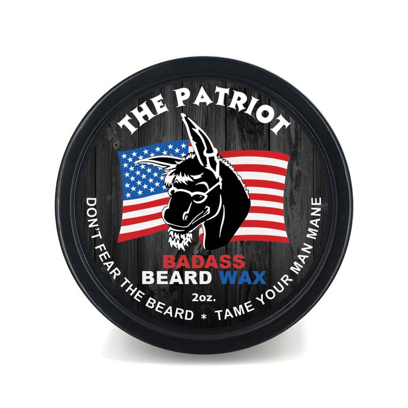 Badass Beard Care Beard Wax For Men - The Patriot, 2 oz - Softens Beard Hair, Leaves Your Beard Looking and Feeling More Dense - Image 1