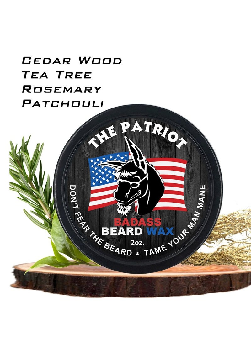 Badass Beard Care Beard Wax For Men - The Patriot, 2 oz - Softens Beard Hair, Leaves Your Beard Looking and Feeling More Dense - Image 3