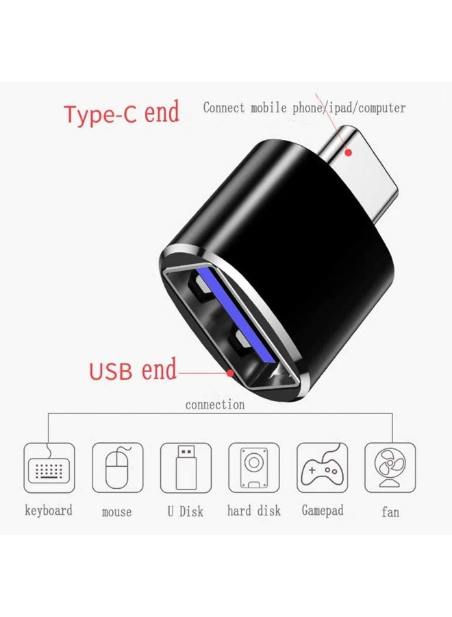 إيلونسي محول OTG من النوع C إلى USB A 3.0، موصل USB من النوع C ذكر إلى USB A أنثى - قطعة واحدة باللون الأسود - Image 2