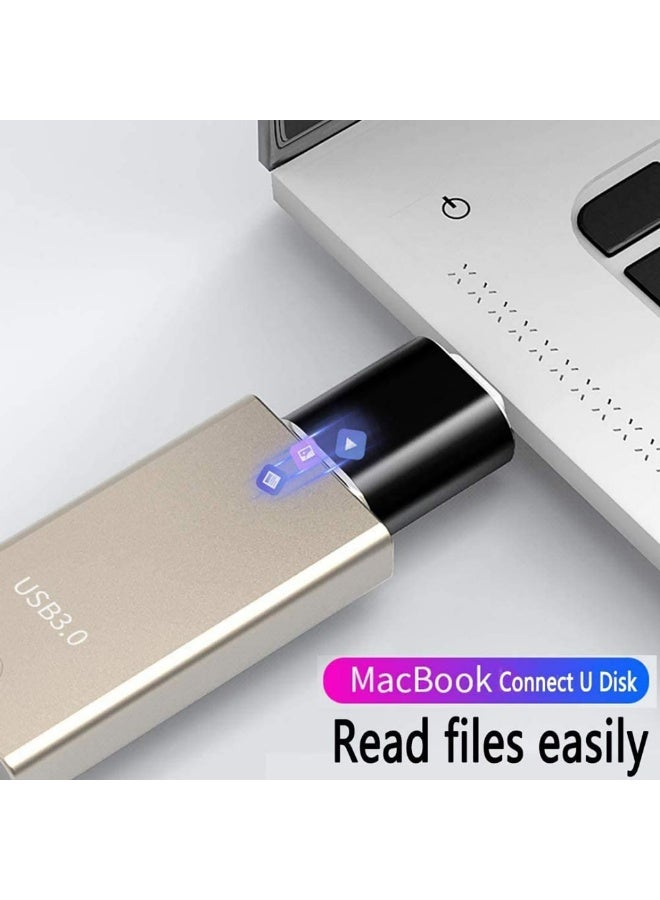 إيلونسي محول OTG من النوع C إلى USB A 3.0، موصل USB من النوع C ذكر إلى USB A أنثى - قطعة واحدة باللون الأسود - Image 4