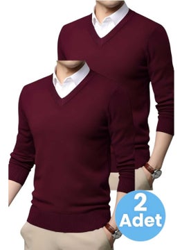 2-Pack Men's V Neck Long Sleeve Knitwear Non-Pilling Sweater Men's Slim Fit Sweater - pzsku/Z0BF5BE156F75BC747732Z/45/_/1735885756/bedf3245-52c6-4cfe-a349-a58327a1d22a