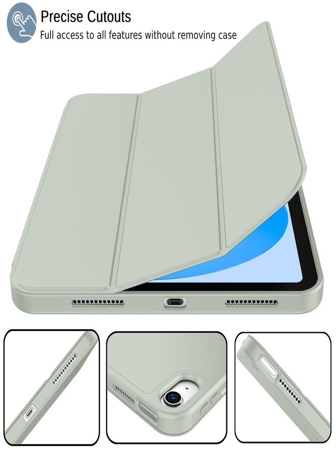 iMieet جراب iMieet الجديد لجهاز iPad من الجيل العاشر 2022 مقاس 10.9 بوصة مع حامل قلم، جراب ذكي ثلاثي الطي مع ظهر TPU ناعم، خاصية التشغيل/الإيقاف التلقائي (أخضر سيجا) - Image 2