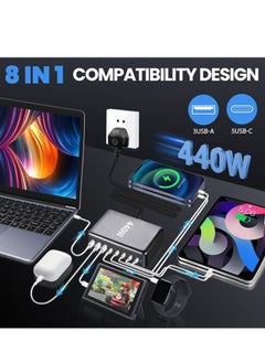 Generic 440W GaN USB C Fast Charger, 8 Port Charging Station Hub Block, Wall Charger Power Strip Adapter Plug Cube Laptop Charger For MacBook Air Sumsung iPhone iPad  - Image 4