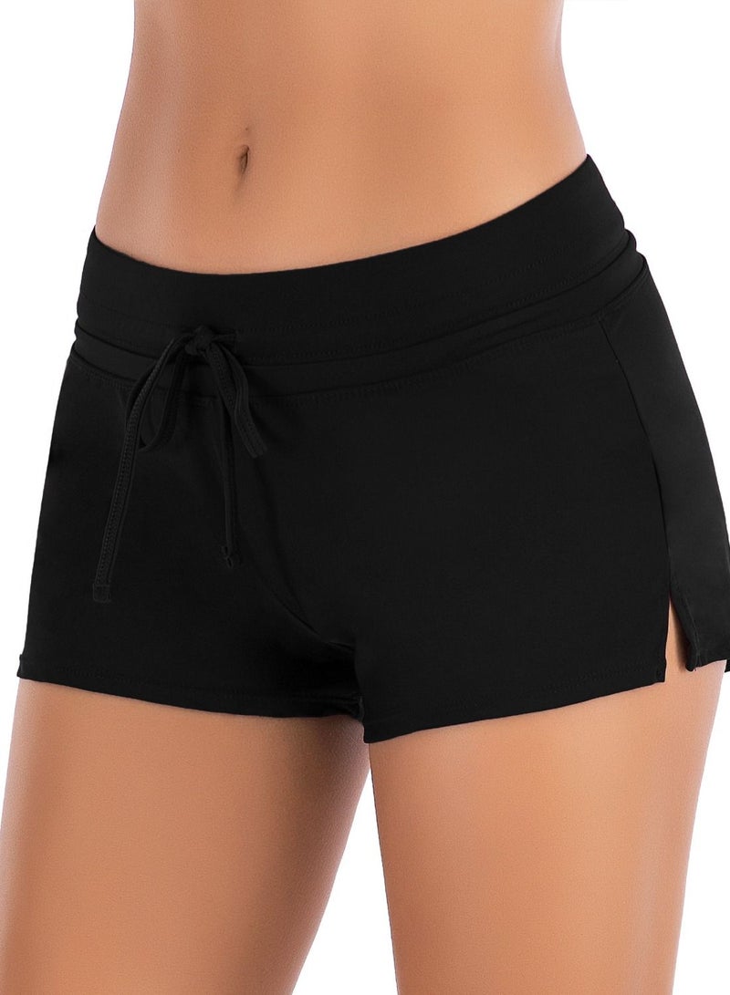 Loquat Swimming Trunks Flat Corner Swimming Trunks for Women Conservative Solid Color Fit Beach Swimming Suit  - Image 1