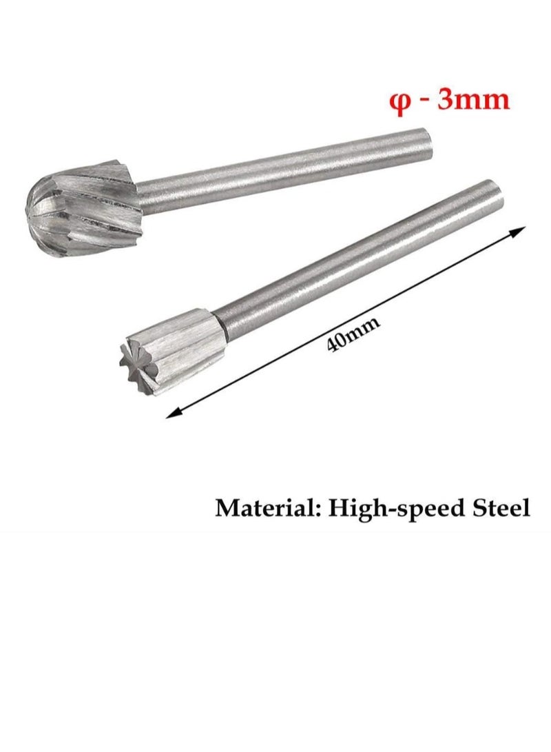 Yakumuz 20pcs 1/8" (3mm) Shank High Speed Steel Rotary Files Burrs Yakumuz Wood Milling Rotary File Burr Set for DIY Woodworking Carving Engraving Drilling - Image 4