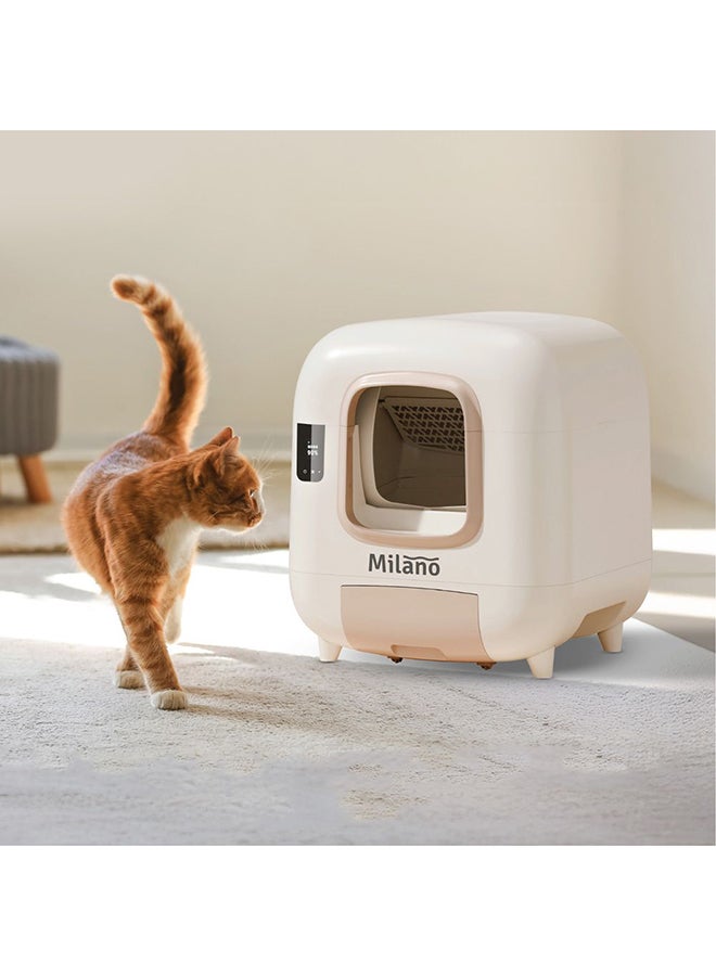 Milano Smart Cat Litter Box with Automatic Cleaning, Odor Control & Sensor Technology – Self-Cleaning Enclosed Litter Tray for Cats, Large Capacity & Easy to Use 55.7X52.8X62.1Cm - Image 1