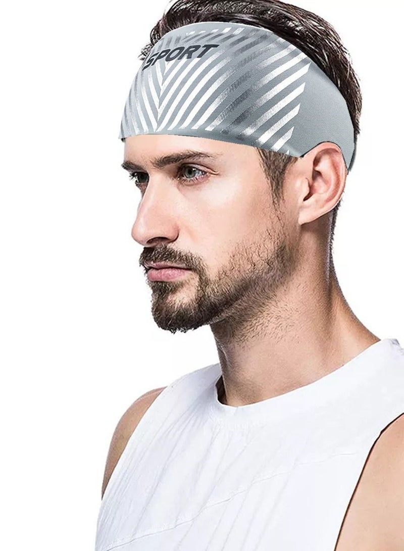 سبورت عصابة رأس رياضية ويوجا للرجال والنساء تمتص العرق واللياقة البدنية للتمارين الرياضية والركض وكرة القدم والرقص وركوب الدراجات واليوجا والتنزه والتخييم. عصابة رأس فائقة الخفة باللون الرمادي تناسب الجميع - Image 2