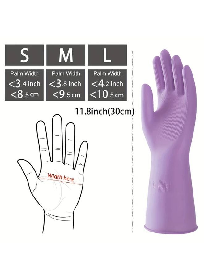 2pcs Heavy Duty Waterproof Cleaning Gloves Size L Non Slip Grip Kitchen Bathroom Household Chores - Image 4