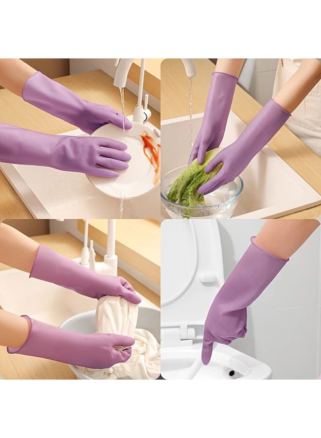 2pcs Heavy Duty Waterproof Cleaning Gloves Size L Non Slip Grip Kitchen Bathroom Household Chores - Image 3