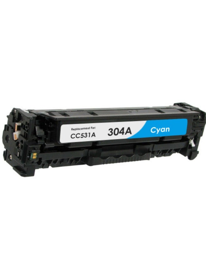 خرطوشة حبر (تونر) سماوي عالية الإنتاجية 304A – متوافقة مع طابعات HP Color LaserJet CP2025x وHP Color LaserJet CM2320dn MFP وHP Color LaserJet CM2320fdn MFP (اللون السماوي CC531A)