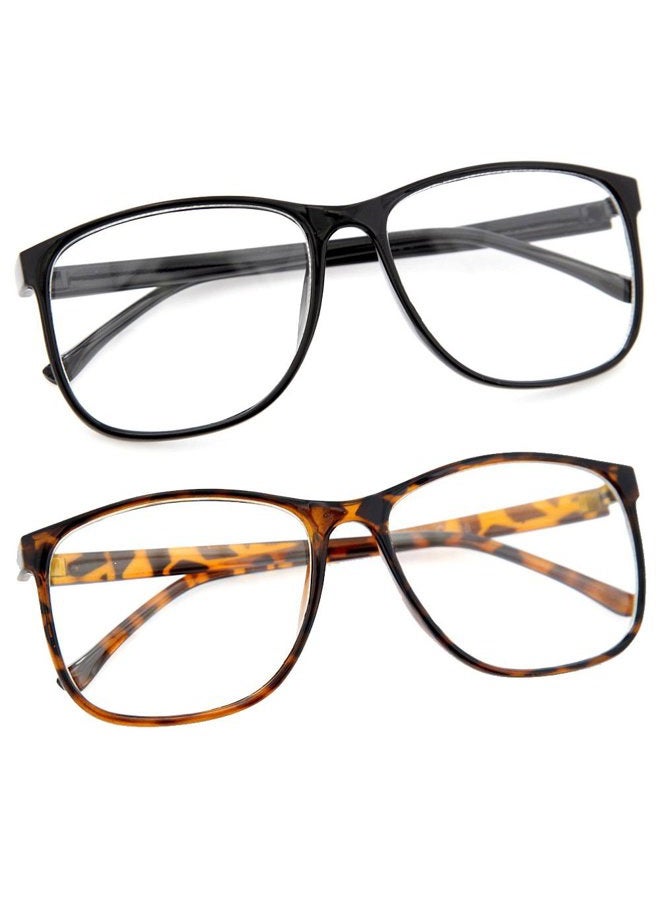 grinderPUNCH Large Nerdy Thin Plastic Frame Clear Lens Eye Glasses Frame 2 Pack - Image 1