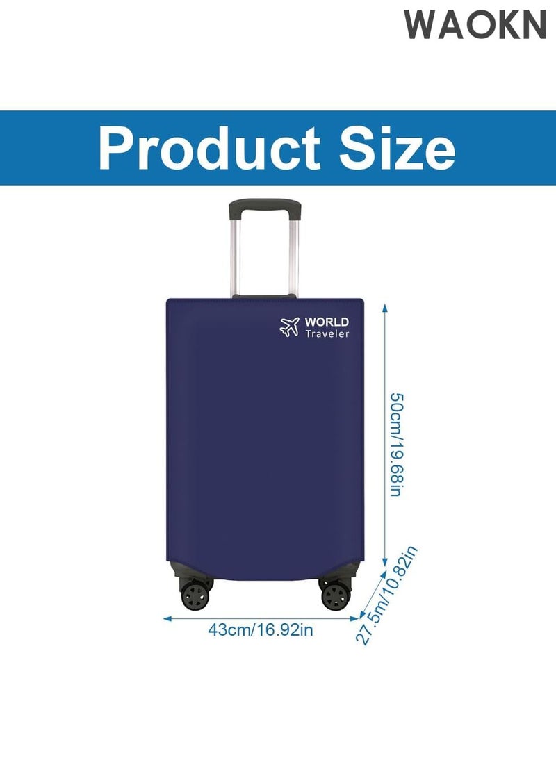 دبليو أيه أو كي أن مجموعة أغطية الأمتعة - واقي حقيبة عالمي مقاوم للخدش لحقائب مقاس 24 بوصة، غطاء أمتعة، غطاء واقٍ، قابل لإعادة الاستخدام - نسيج مرن متين مع فتحات للعجلات والمقبض - تصميم فتحة علوية لسهولة الوصول إلى المطار (أزرق،) - Image 4