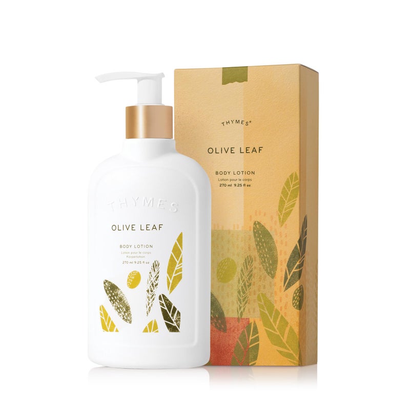 Thymes Olive Leaf Body Lotion - Shea Butter Lotion wIth Vitamin E & Olive Oil for Skin Care Routine - Body and Hand Lotion for Women & Men (9.25 fl oz) - Image 1