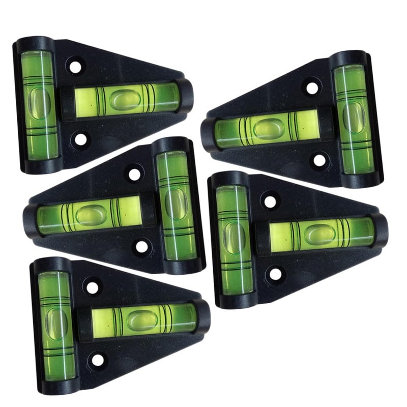 5 Pcs T Shape Triangle Bubble Level Set With Dual Directional Vials And Mounting Holes For Precision Measuring - Image 2
