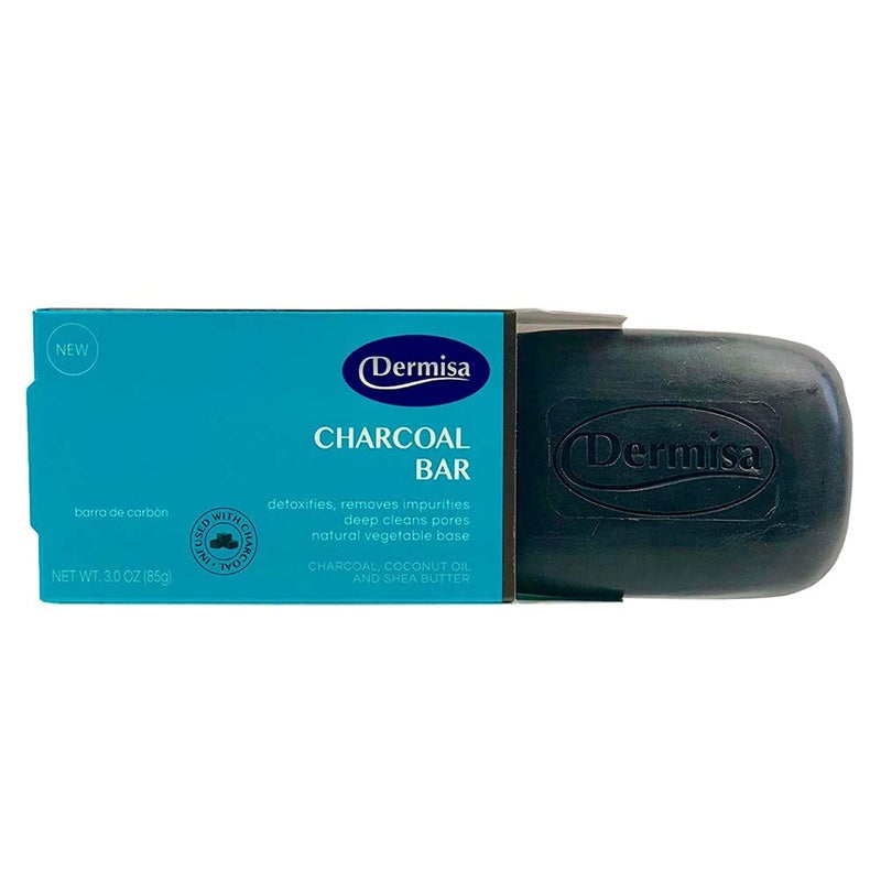 Dermisa Charcoal Bar  Natural Gentle Cleansing Bar  Contains Activated Charcoal Coconut Oil Shea Butter Vitamin C  Licorice  NO PARABENS  3 OZ 1Pack
