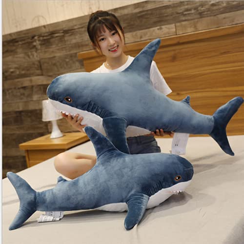 DongAi Plush Shark Toy Pillow, 31-inch Giant Shark Plush Animal Toy Super Soft and Cute Pillow Children’s Boys and Girls Room Decoration Bedtime Gift (80CM,Blue) (Blue) - Image 5