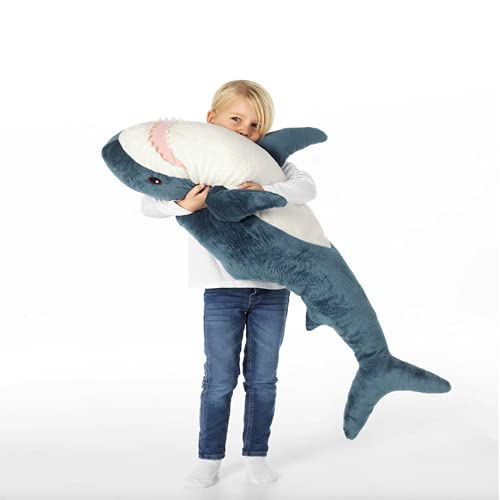 DongAi Plush Shark Toy Pillow, 31-inch Giant Shark Plush Animal Toy Super Soft and Cute Pillow Children’s Boys and Girls Room Decoration Bedtime Gift (80CM,Blue) (Blue) - Image 3
