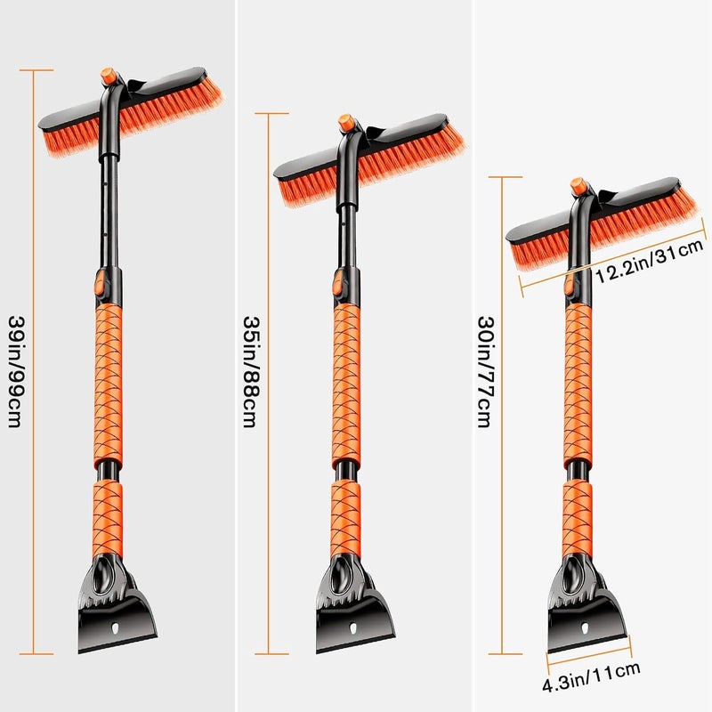 Showvigor Snow Brush, Detachable Ice Scraper for Car Windshield with Ergonomic Foam Grip for Cars & Trucks & SUV Windscreen Snow Removal, Gift for Christmas - Image 3