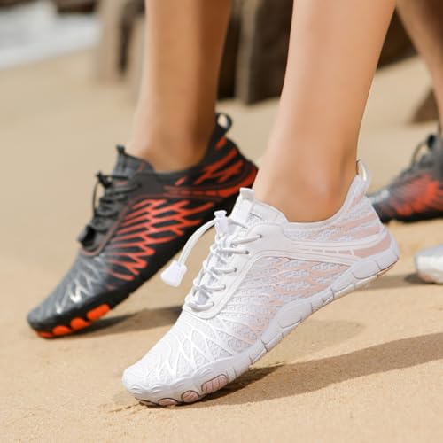 ELETON Barefoot Shoes Women Men Footwear Wide Toe Box Hiking Zero Drop NonSlip QuickDry River Boat Pool Beach Water Shoes Lightweight Swimming Running Walking Sneakers Unisex White - Image 3
