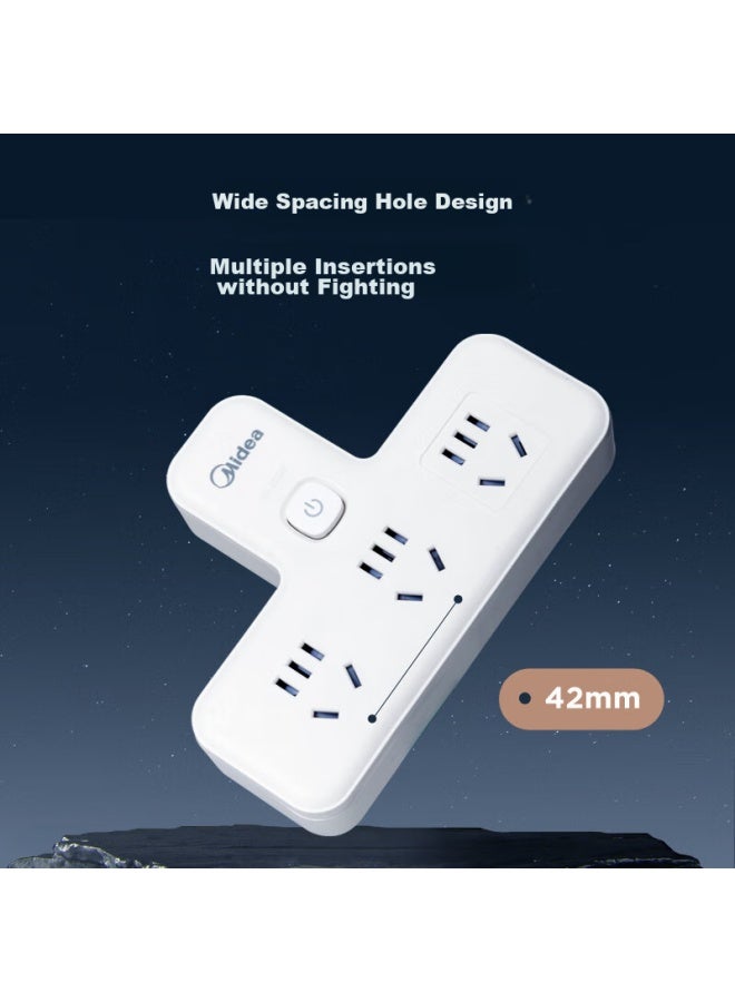 Midea Power Adapter/three-g/one-to Socket/power Converter/power Strip, 2-outlet 5-socket, Ep1k2c25 - Image 5