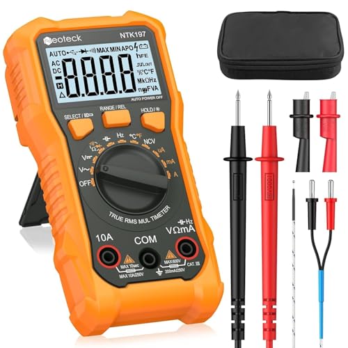 Neoteck 2000 Counts Digital Multimeter Voltmeter Tester with NCV LCD for ACDC VoltageCurrent Resistance Capacitance Live Wire Frequency Temperature Duty Cycle Continuity Diode Measuring - Image 1