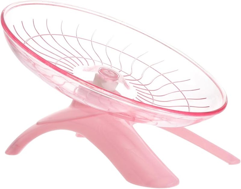 Pink Non Run Exercise Wheel For Small Pets Hamsters Hedgehogs Gerbils Running Disc - Image 1