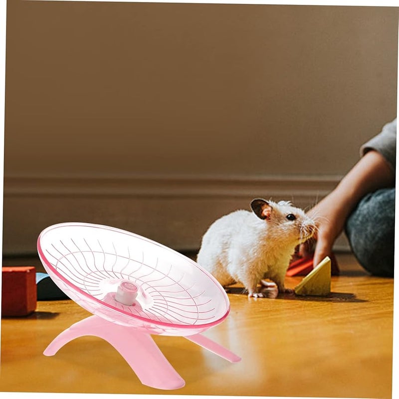 Pink Non Run Exercise Wheel For Small Pets Hamsters Hedgehogs Gerbils Running Disc - Image 3