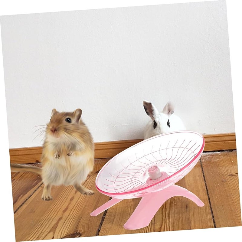 Pink Non Run Exercise Wheel For Small Pets Hamsters Hedgehogs Gerbils Running Disc - Image 5
