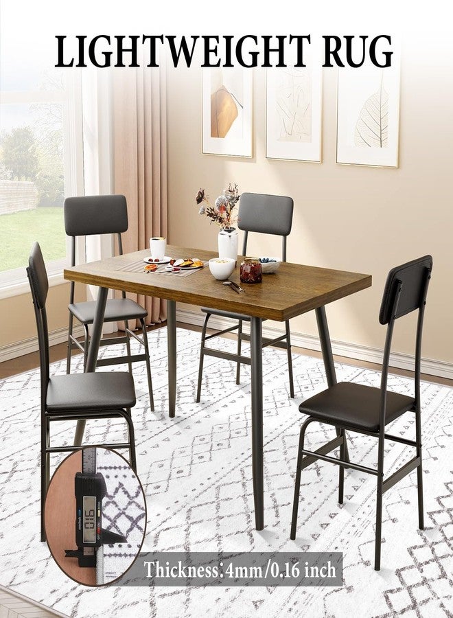 Aoyaomi Area Rug for Living Room 6x9: Large Washable Boho Moroccan Rugs Geometric Neutral Rug, Non-Slip Foldable Morden Farmhouse Indoor Floor Carpet for Bedroom Dining Table Home(Dark Grey,6X9) - Image 5
