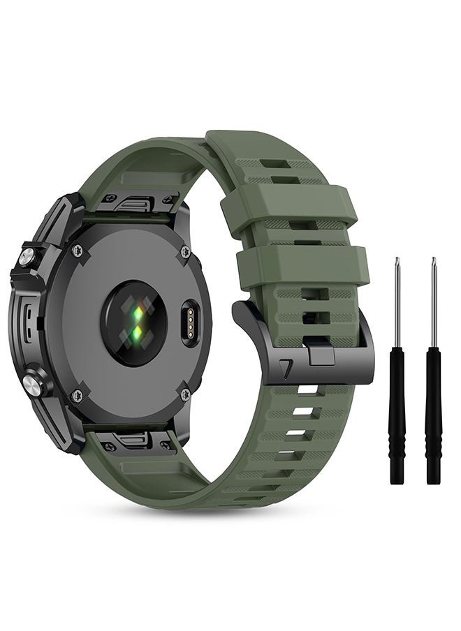 O Ozone - Sport Silicone Replacement Bands Strap 26mm Compatible with Garmin Fenix 7X | Fenix 6X | Fenix 5X | Fenix 5P | 5 Plus | Fenix 6X Pro | Fenix 3- Green - Image 1