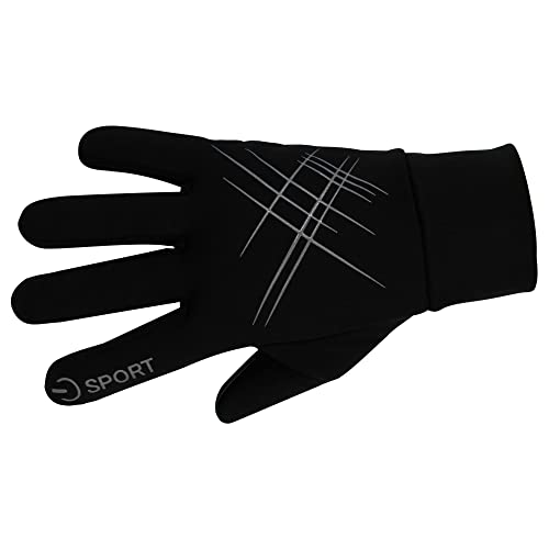 ZaySoo Full Finger Gloves with Touch Screen Feature Cross Print - Grey - Image 1