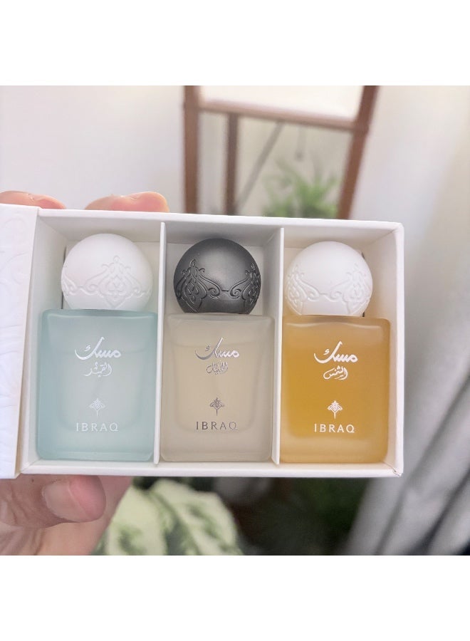 IBRAQ IBRAHEEM AL.QURASHI Musk Set EDP 3 * 10ml Bottles Unisex Fragrance (Lail Musk 10 ML, Qamar Musk 10 ML, Shams Musk 10 ML) - Perfume For Men - Perfume For Women - Refreshing Scent - Image 1