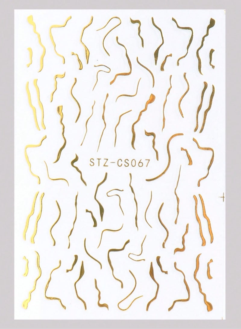 KHAJUL 5-Sheet gold nail stickers, Nail Wraps Self-Adhesive Nail Decals, for Women Girls DIY Nail Art - Image 4