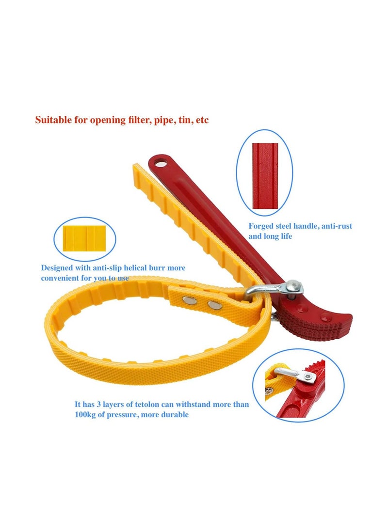 Generic - Belt Type Oil Filter Wrench Car Multi-Purpose Adjustable Filter Removal Wrench Auto Engine Tools Motorcycle Repair Belt Wrench For Filter And Pipe 10.2 Inch - Image 1