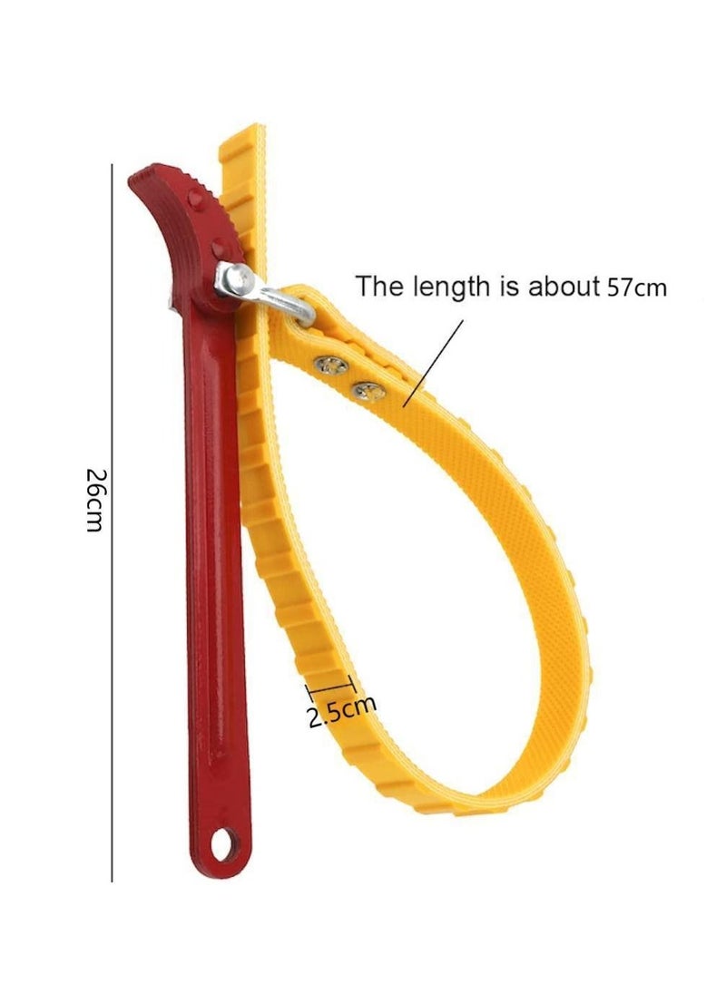 Generic - Belt Type Oil Filter Wrench Car Multi-Purpose Adjustable Filter Removal Wrench Auto Engine Tools Motorcycle Repair Belt Wrench For Filter And Pipe 10.2 Inch - Image 1