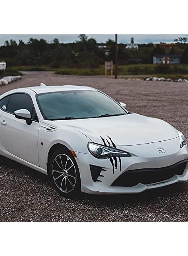 Loquat Claw Mark Car Decals, 16 Inch Car Headlight Stickers, Monster Claw Scratch Sticker for Dodge Challenger Charger, Pack of 2 (Black) - Image 3