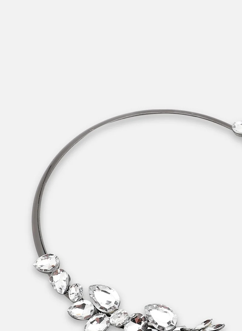 Sohi  Women's White & Grey Choker Necklace for Women | Best Price UAE