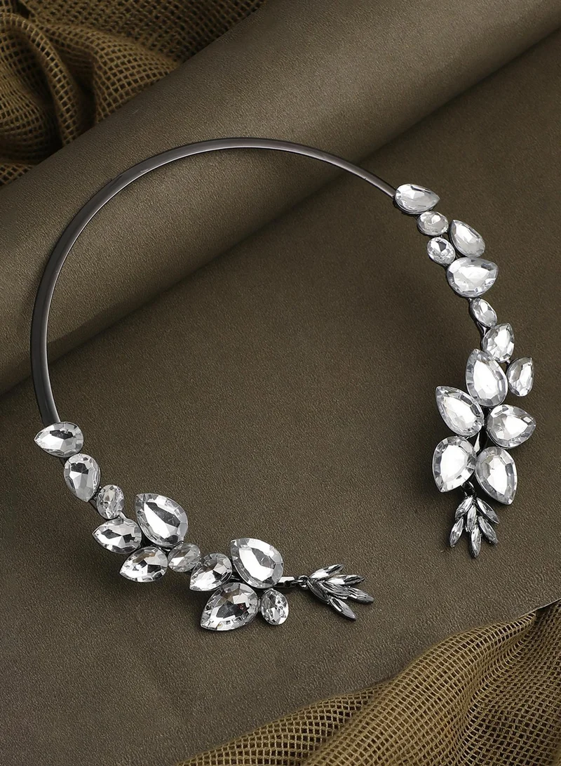 Sohi  Women's White & Grey Choker Necklace for Women | Best Price UAE