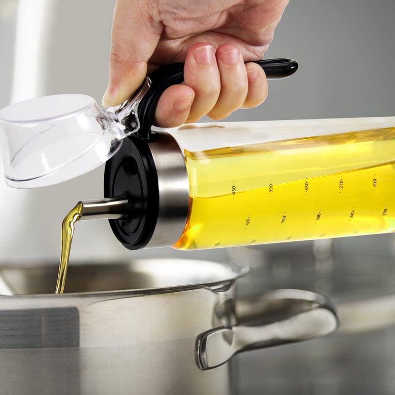 WERTIOO 2Pack Glass Cooking Olive Oil Bottle with 1Pack 200ml Spray Bottle WERTIOO 450ML15oz Auto Flip Oil Dispenser Bottle for Kitchen Cooking Oil and Vinegar Container - Image 5