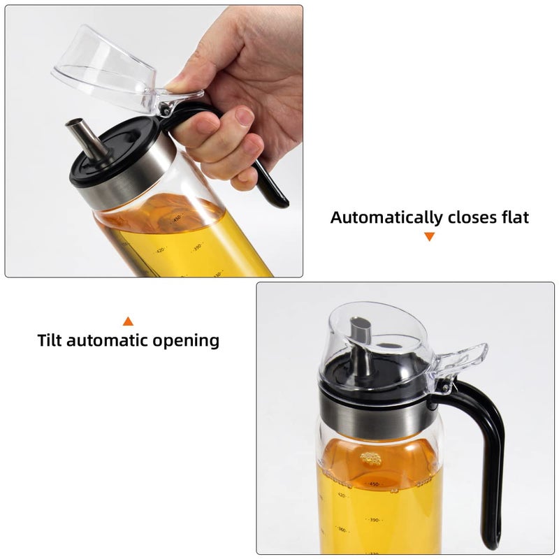 WERTIOO 2Pack Glass Cooking Olive Oil Bottle with 1Pack 200ml Spray Bottle WERTIOO 450ML15oz Auto Flip Oil Dispenser Bottle for Kitchen Cooking Oil and Vinegar Container - Image 3