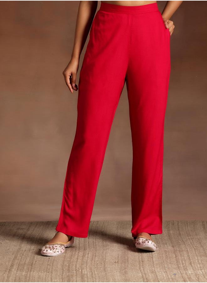 Libas - Printed A-Line Kurta and Solid Trousers with Dupatta Set by Styli - Image 1
