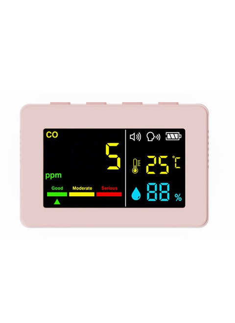 Portable Air Quality Meter 3in1 CO Temperature and Humidity Tester Color Screen Carbon Monoxide Detector with Voice Alarm and Electric Quantity Display Function