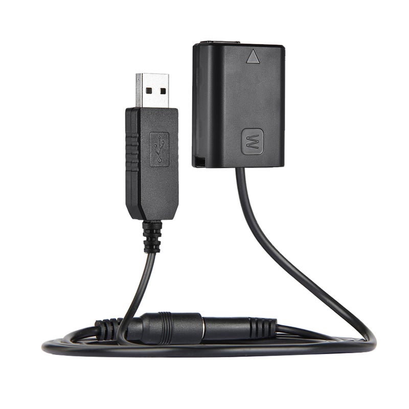 NP-FW50 Dummy Battery + DC Power Bank(5V 2A) USB Adapter Cable Replacement for AC-PW20 for Sony NEX-3/5/6/7 Series A33 A37 A35 A55 a7 a7R a7II A6000 A6300 - Image 1